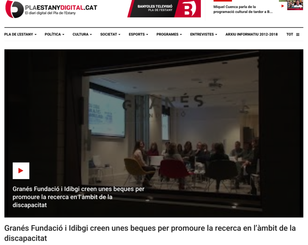 Granés Fundació i Idibgi creen unes beques per promoure la recerca en l’àmbit de la discapacitat